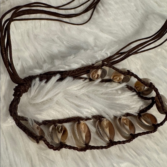 Brown Cowrie Shell Adjustable Bracelet or Necklace - Picture 5 of 6